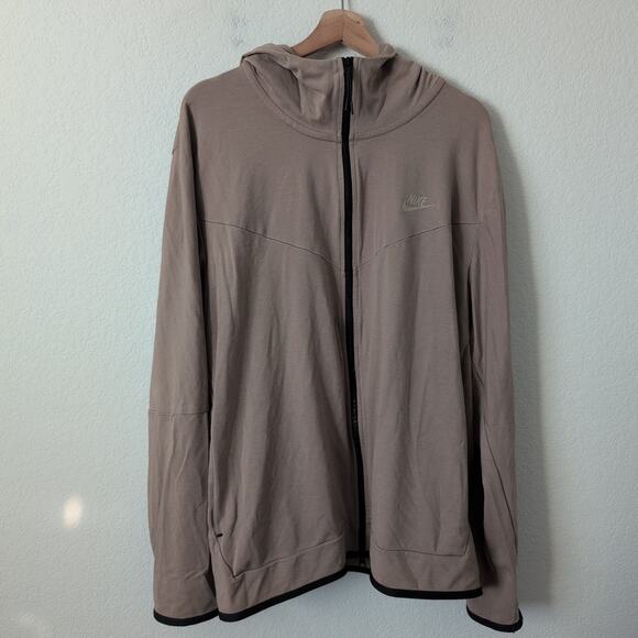 Nike Sportswear Tech Fleece Full Zip Light Brown Hoodie DX0822 Sweatshirt XXL - Picture 13 of 14